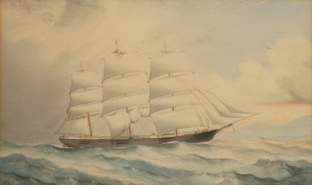 Appraisal: A V Gregory - Sailing Ship watercolour signed and dated