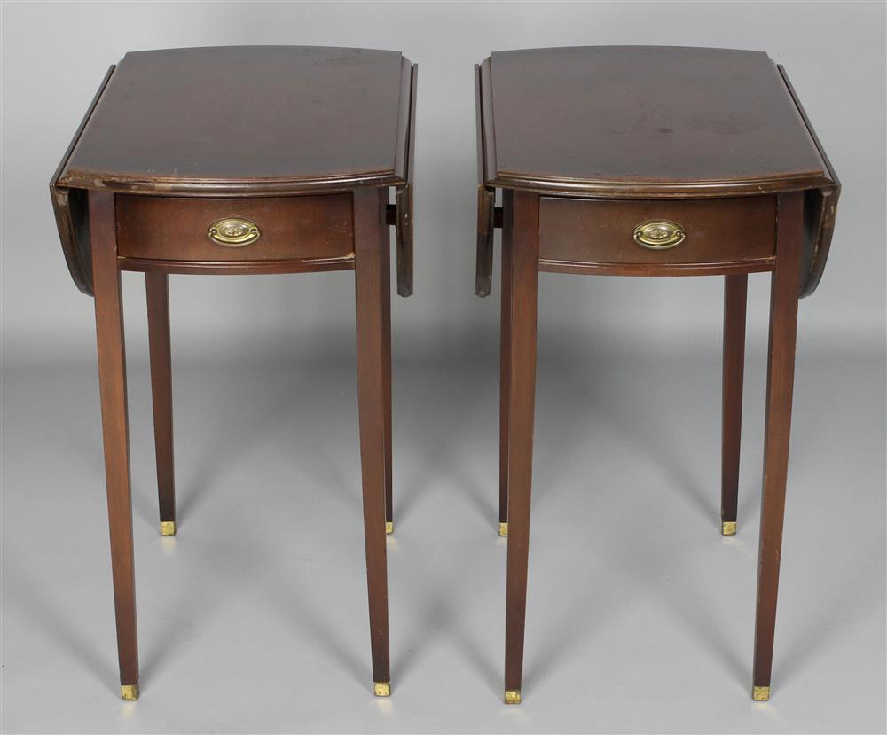 Appraisal: PAIR OF FALLAN HELLEN BALTIMORE FEDERAL STYLE INLAID MAHOGANY END