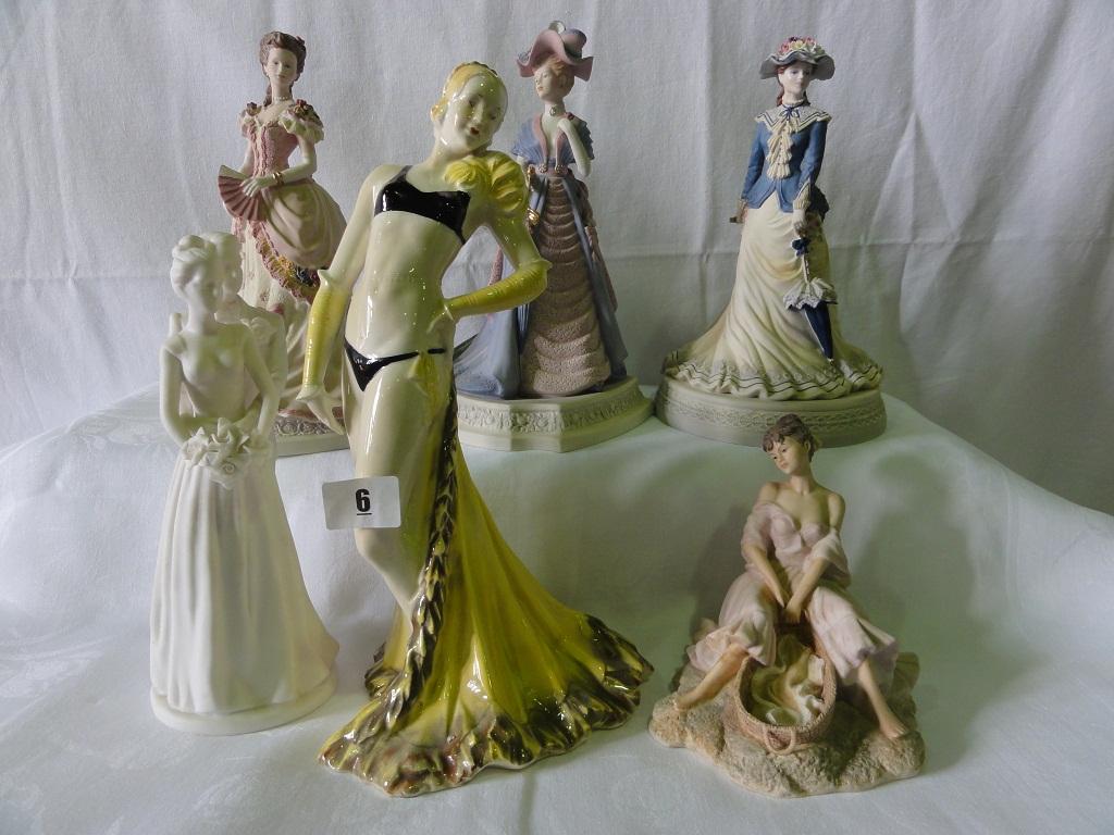 Appraisal: A set of three limited edition Coalport matt glazed figures