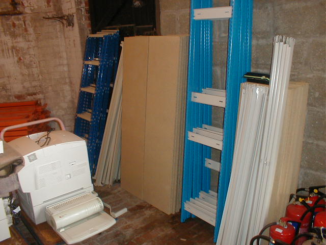 Appraisal: A small selection of blue grey archive file racking