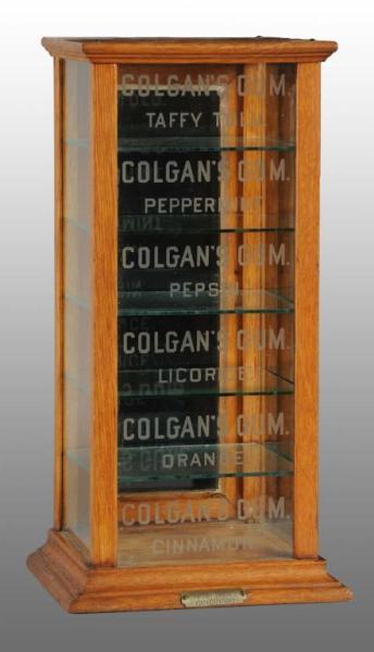 Appraisal: Colgan's Gum Display Case Description Cincinnati Ohio Brass tag is