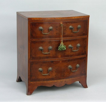 Appraisal: A Miniature Georgian Style Chest of Drawers Approx H x