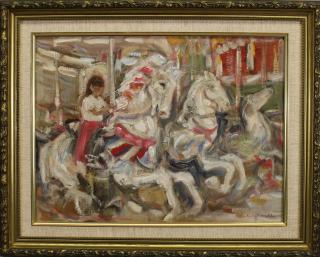 Appraisal: John Robert Willer American th C Carousel Painting oil on