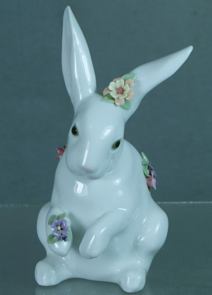 Appraisal: Lladro figurine attentive bunny with flowers Estimate -