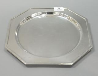 Appraisal: Set of nine silverplated service plates dia in Set of