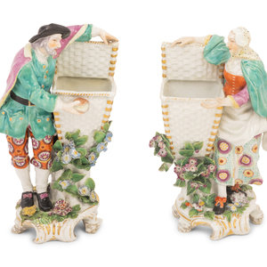 Appraisal: A Pair of Chelsea Porcelain Figures Circa each bearing a