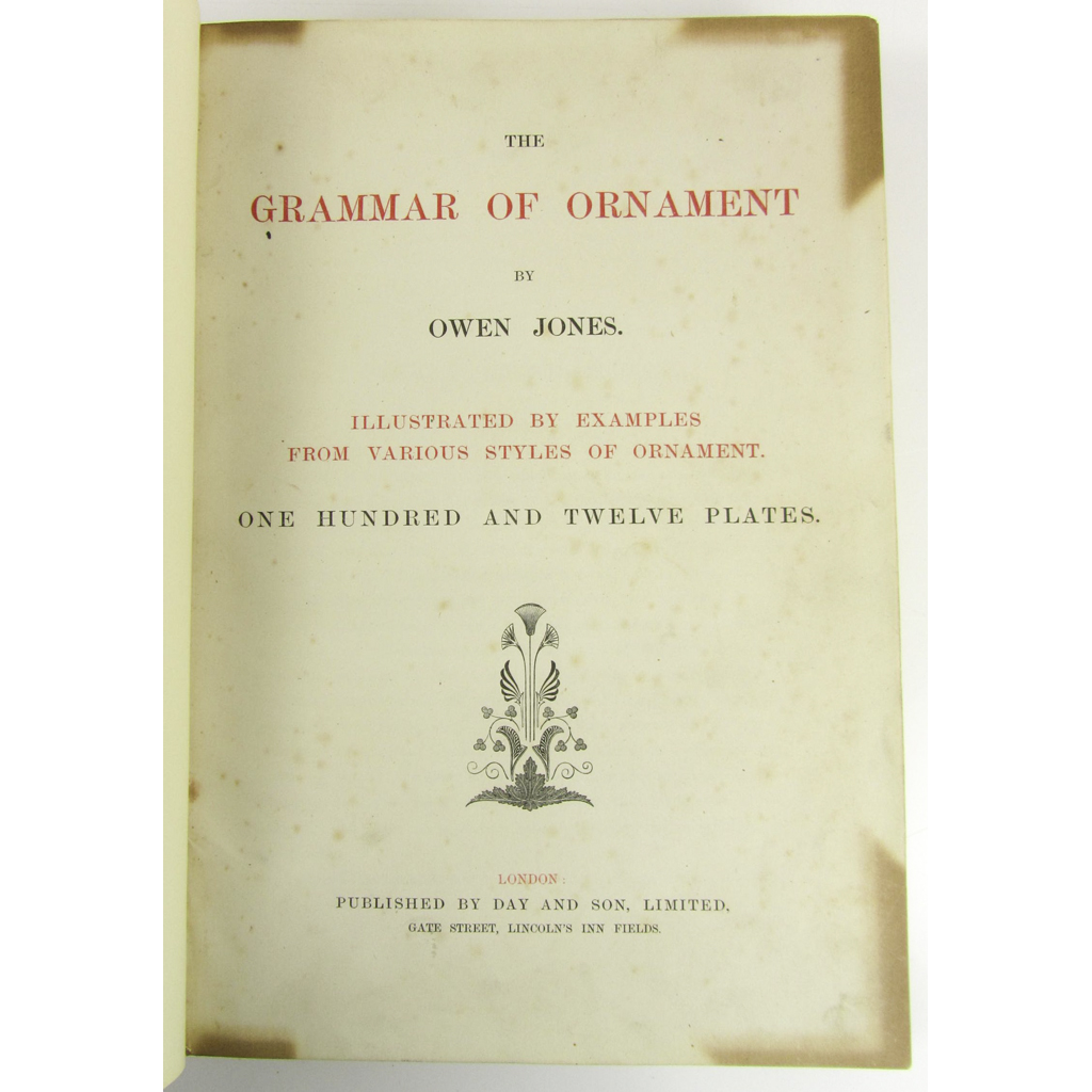 Appraisal: Jones Owen The grammar of ornament London Day and Son