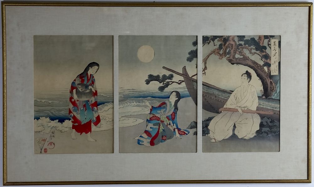 Appraisal: Toyohara Chikanobu Japanese Woodblock Print Set Toyohara Chikanobu - Japanese