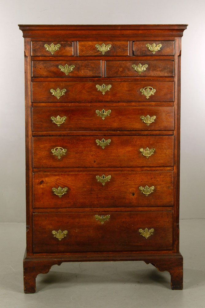 Appraisal: - th C Pennsylvania Chippendale Walnut Tall Chest th century