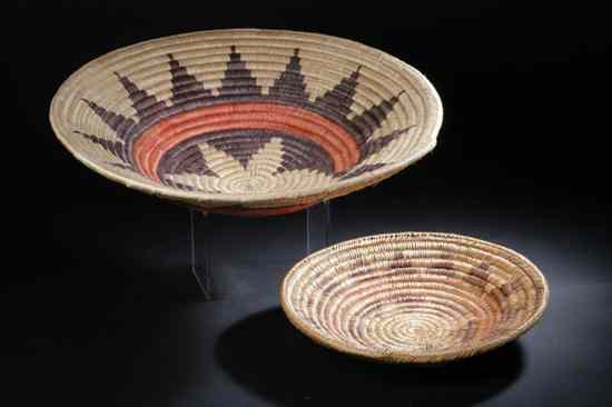 Appraisal: TWO NAVAJO WOVEN WEDDING BASKETS - in to in diam