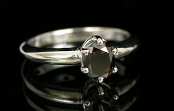 Appraisal: A Coffee Color Diamond Ring in White Gold k white