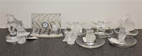 Appraisal: Sale Lot A Group of Nine Lalique Glass Articles comprising