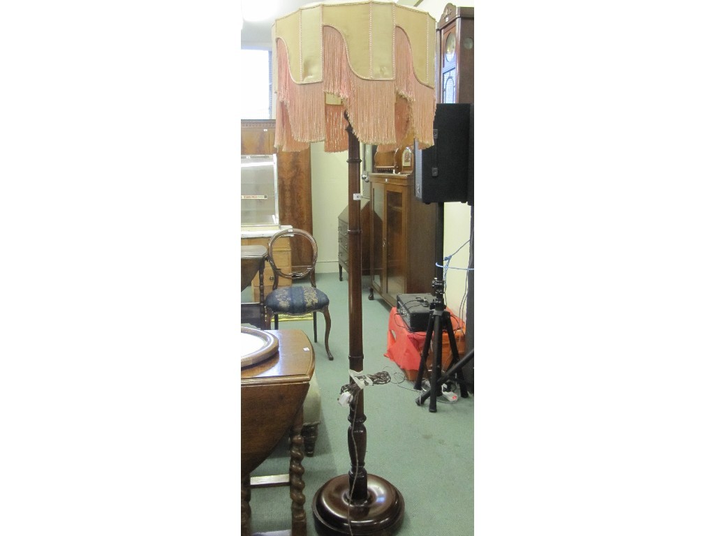 Appraisal: Mahogany floor lamp with shade