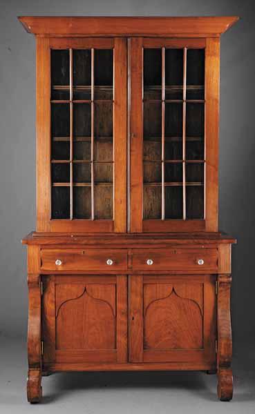 Appraisal: An American Late Classical Walnut Bookcase c - the flared