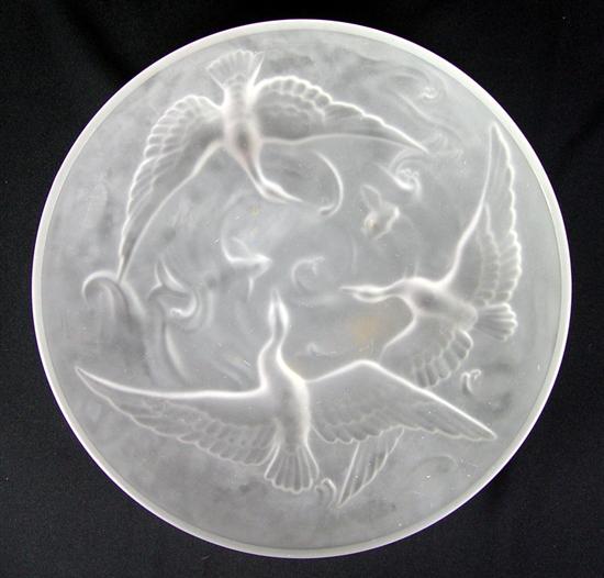 Appraisal: Phoenix Satin Bowl Birds in flight with fish