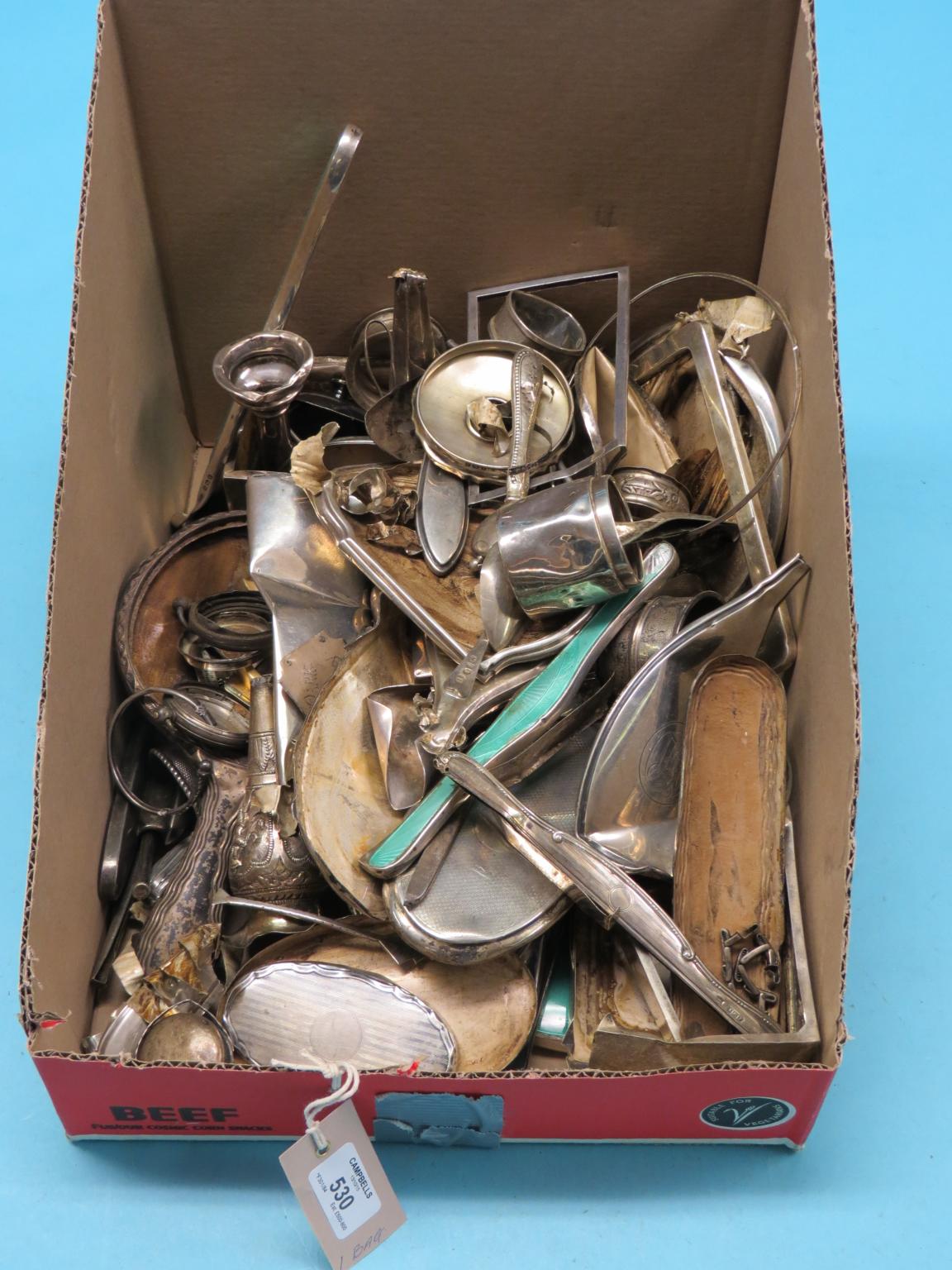 Appraisal: A selection of damaged silver and silver components approx oz