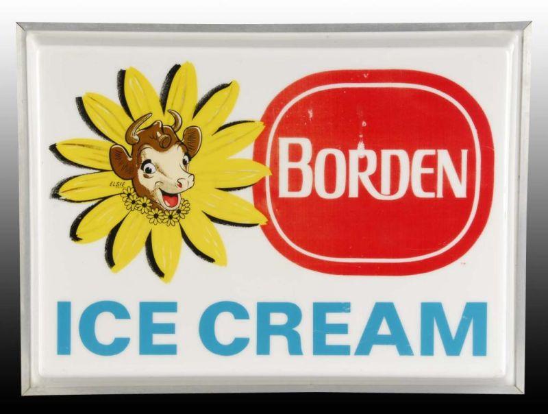 Appraisal: Borden's Ice Cream Fluorescent Light-Up Sign Description Circa s to