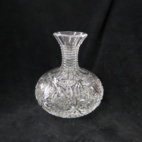 Appraisal: Cut glass Carafe brilliant period starburst fan step neck excellent