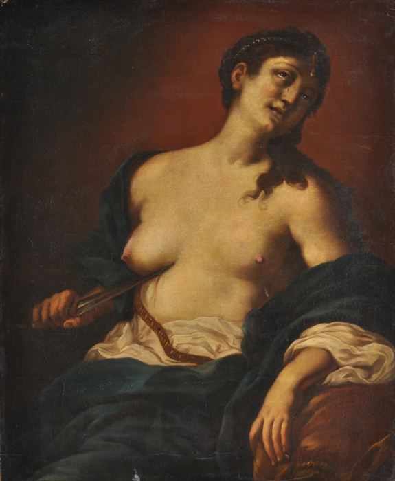 Appraisal: ITALIAN SCHOOL PORTRAIT OF LUCRETIA Oil on canvas x in