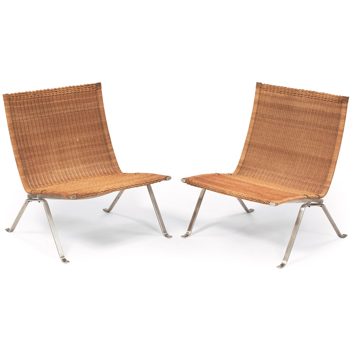 Appraisal: Poul Kjaerholm PK chairs by E Kold Christiansen pair Denmark