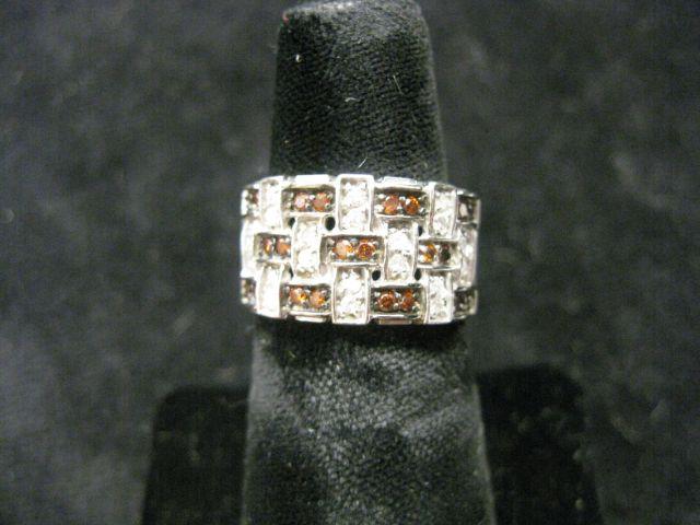 Appraisal: Diamond Ring band style with alternating fancy cognac color white