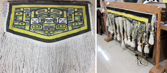 Appraisal: TWO CHILKAT DANCE BLANKETS AND UPRIGHT LOOM Northwest Coast Native