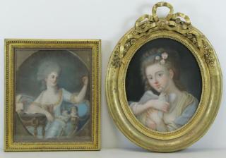 Appraisal: Lot of Two th Century Pastels Both unsigned Woman with