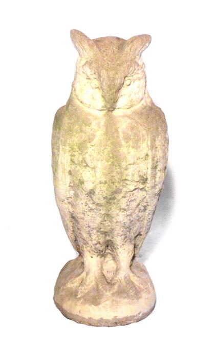 Appraisal: Poured stone garden figure of an owl th century