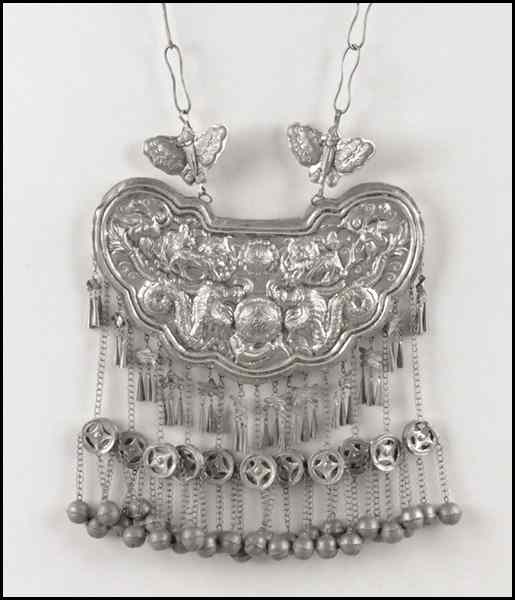 Appraisal: CHINESE SILVER CEREMONIAL NECKLACE Condition No Specific Condition Recorded -