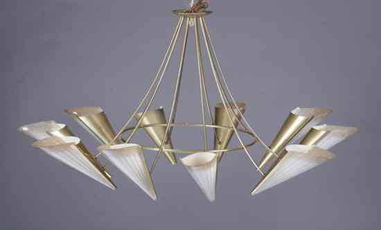 Appraisal: MID-CENTURY MODERN MURANO GLASS TEN-LIGHT CHANDELIER - Height in