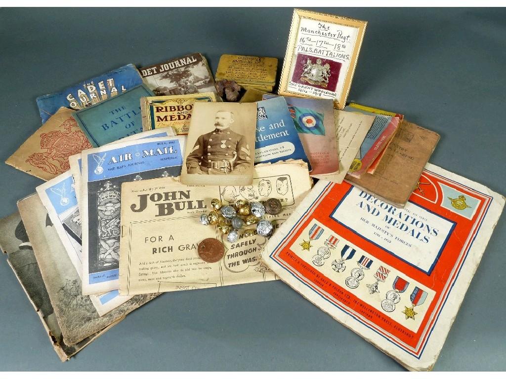 Appraisal: SMALL COLLECTION OF MILITARY RELATED EPHEMERA AND MISCELLANEA including issues