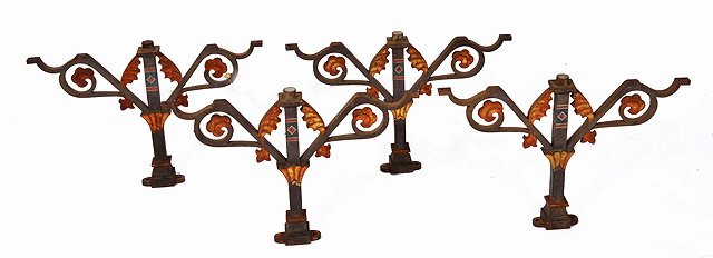 Appraisal: A SET OF FOUR VICTORIAN PAINTED CAST IRON BRACKETS after