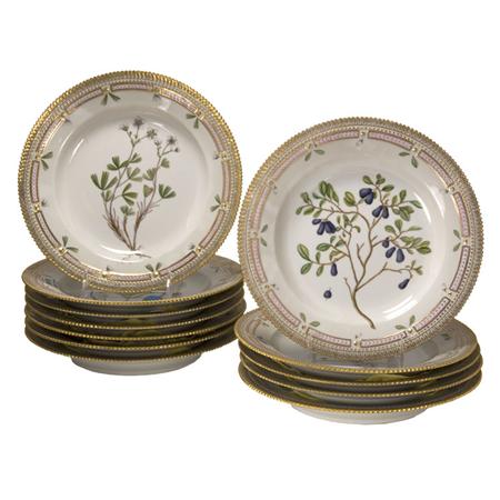 Appraisal: Set of Twelve Royal Copenhagen Flora Danica Porcelain Dinner Plates