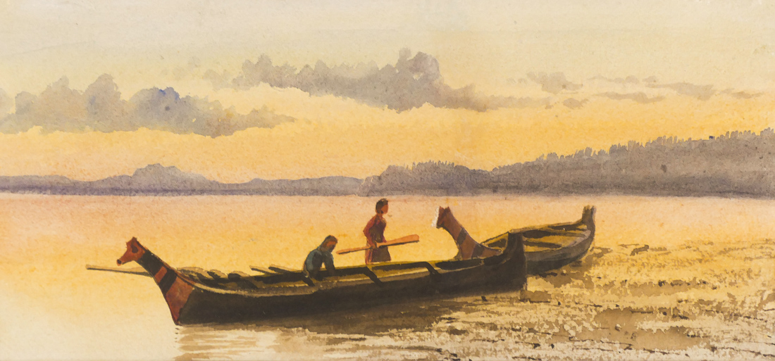 Appraisal: Attributed to John Arthur Frazer - Canadian ''Haida Canoes'' Watercolor