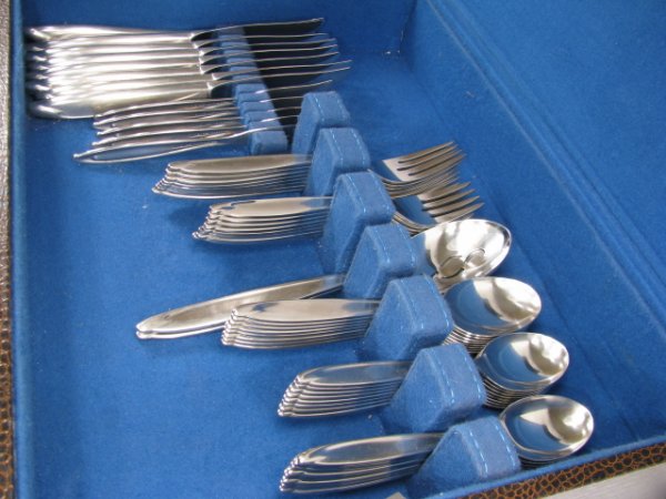 Appraisal: Fifty six pieces International stainless flatware Deluxe Set consist of