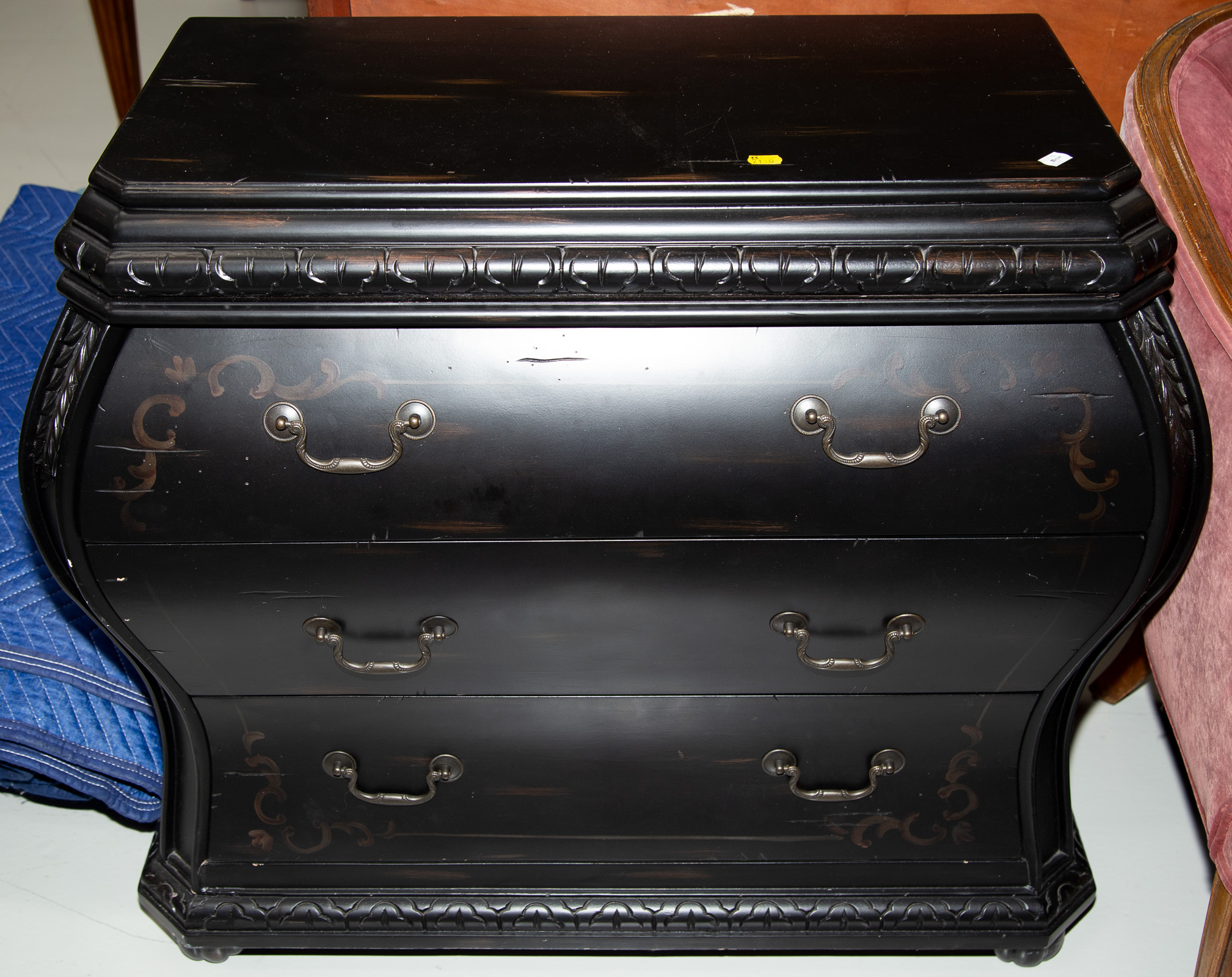 Appraisal: BLACK PAINTED CHEST Modern approximately in H in W in