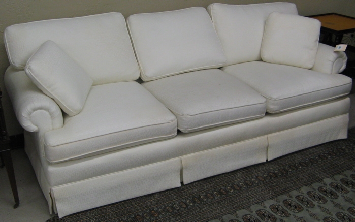 Appraisal: IVORY CONTEMPORARY TRADITIONS SOFA inch length ONE OF A PAIR