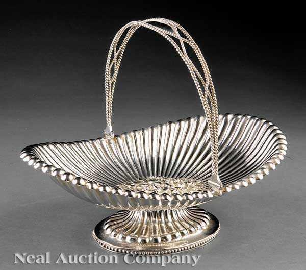 Appraisal: A Fine New Orleans Coin Silver Cake Basket Terfloth Kuchler