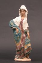 Appraisal: Lladro Gres Senorita Large gres and glazed figure of a