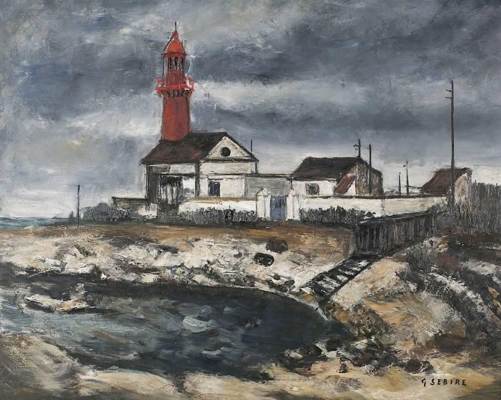 Appraisal: Gaston Sebire Lighthouse scene o c Sebire Gaston United States