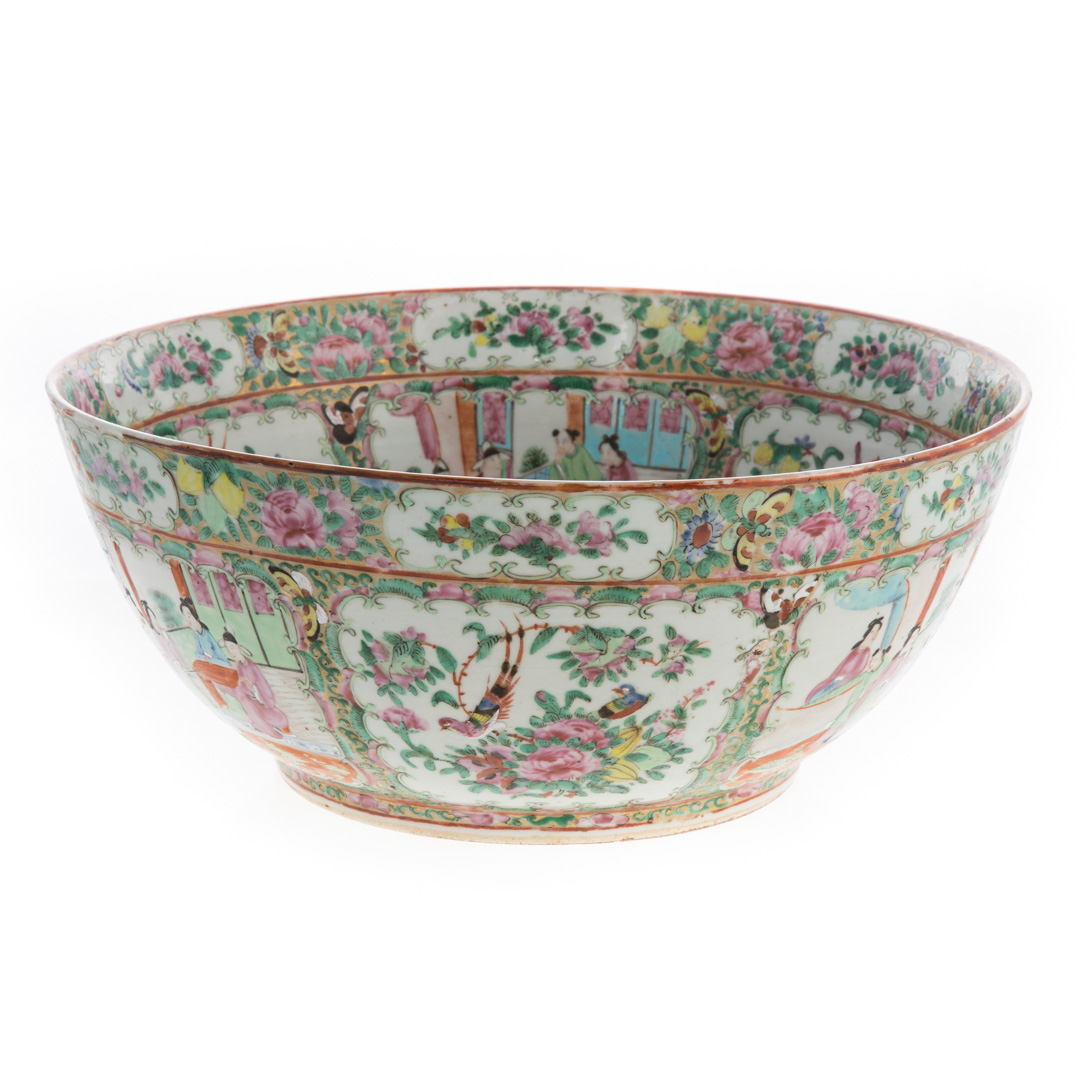 Appraisal: Chinese Export Rose Medallion punch bowl fourth quarter- th century