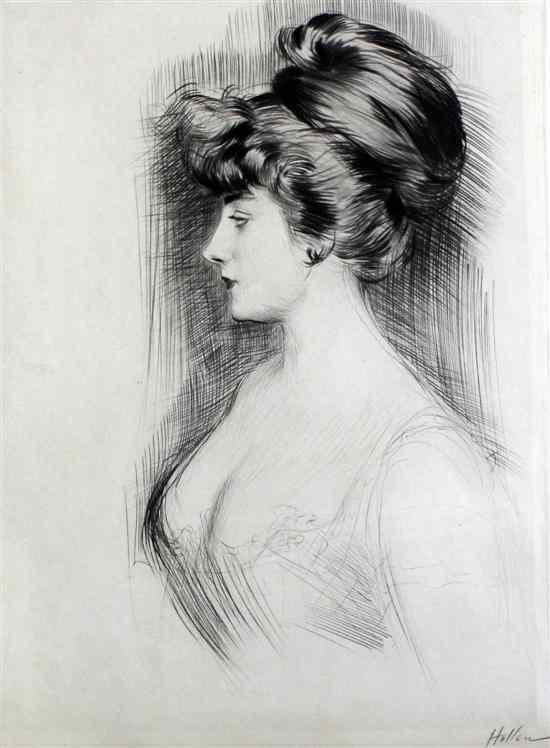 Appraisal: Paul Cesar Helleu - drypoint etching Portrait of a woman