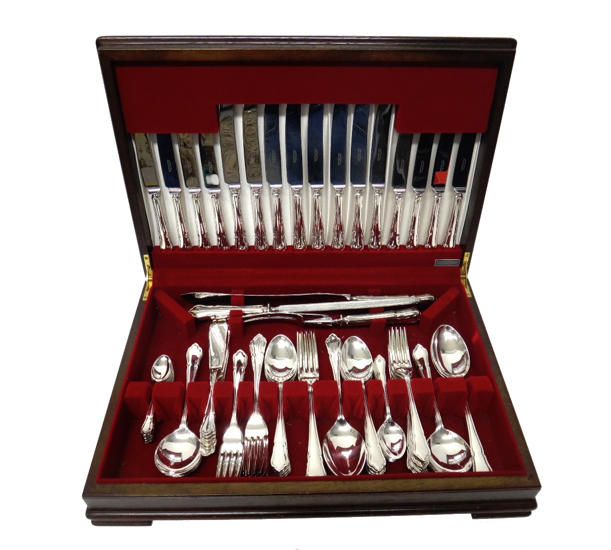 Appraisal: A plated part canteen of table flatware comprising eight steel