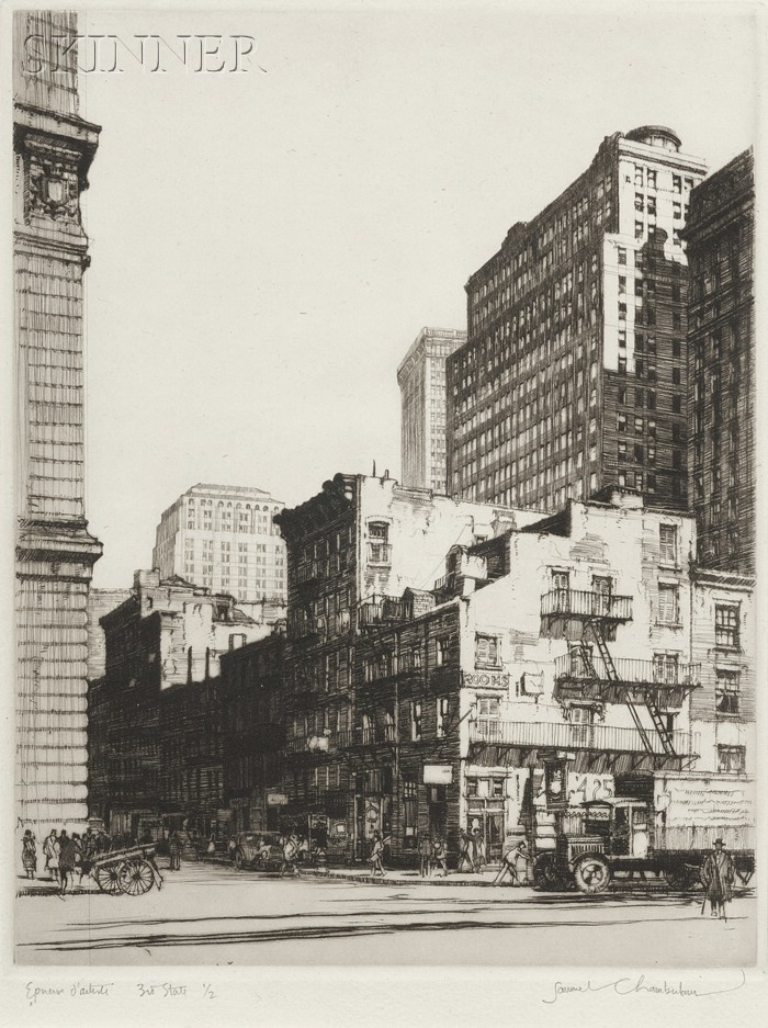 Appraisal: Samuel V Chamberlain American - Lower Manhattan - Old and