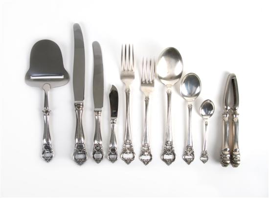 Appraisal: A Norwegian Sterling Silver Partial Flatware Service N M Thune