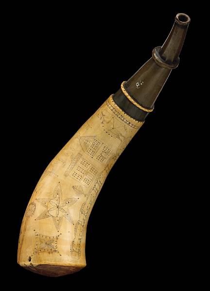 Appraisal: An incised American powder horn Isaac Parce His Horn The