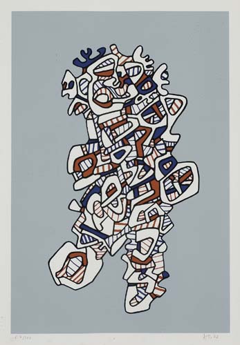 Appraisal: JEAN DUBUFFET Exaltador Color screenprint x mm x inches full