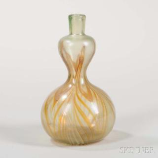 Appraisal: Tiffany Favrile Decorated Glass Vase Art glass Tiffany Decorating Co