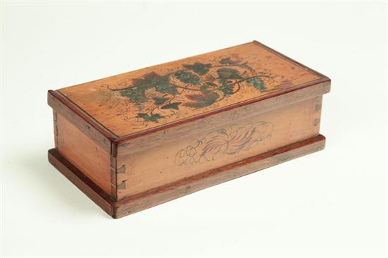 Appraisal: SCHOOLGIRL DECORATED BOX New England st half- th century pine