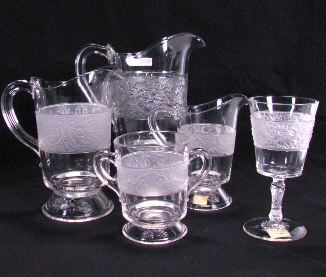 Appraisal: Group of early American pattern glass five items including three